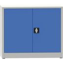 KOVONA JUMBO Werkstattregalschrank, 1 Einlegeboden, geschweißt, 800 x 950 x 600 mm, grau/blau