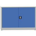 KOVONA JUMBO Werkstattregalschrank, 1 Einlegeboden, verschweißt, 800 x 1200 x 500 mm, grau/blau