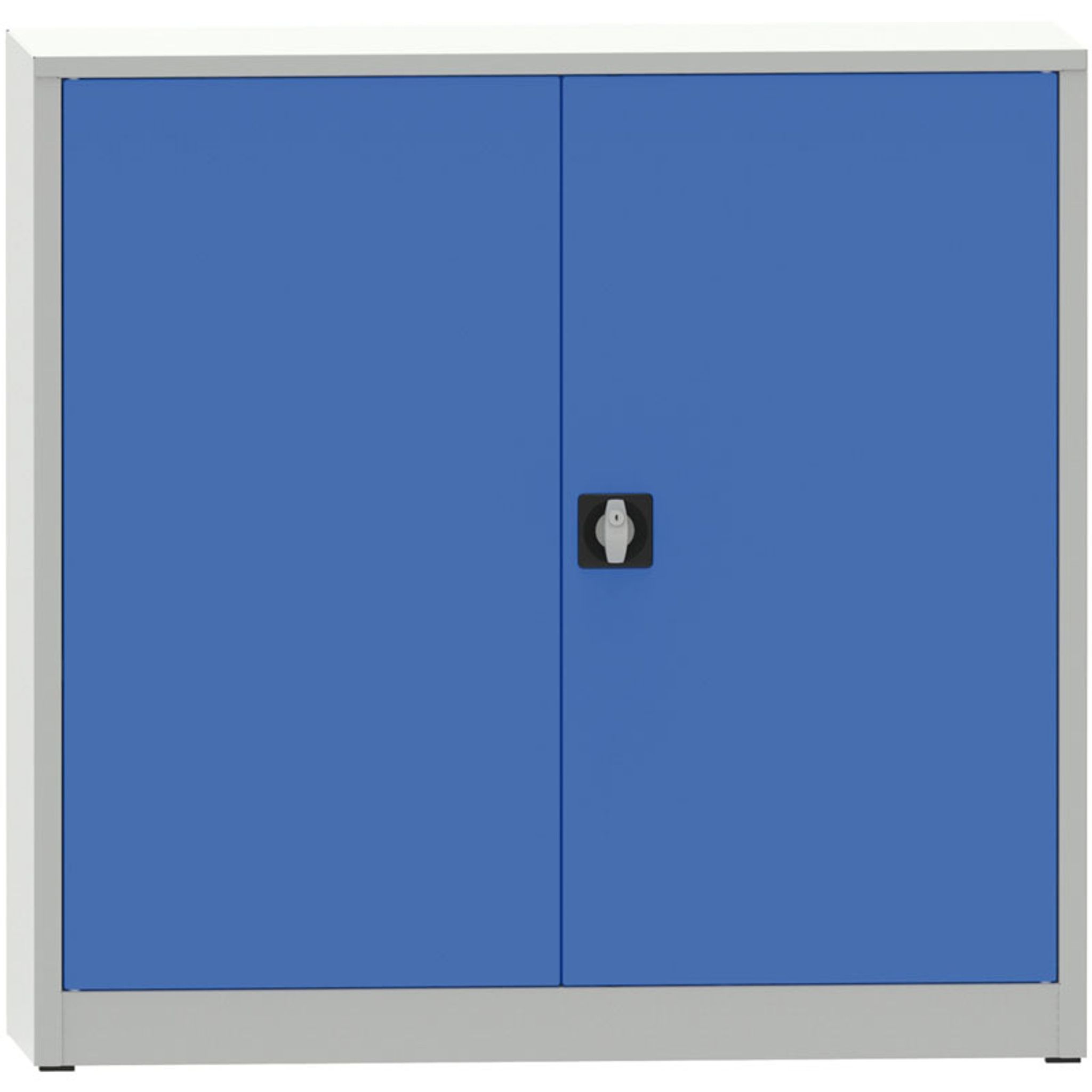 KOVONA JUMBO Werkstattregalschrank, 2 Einlegeböden, verschweißt, 1150 x 1200 x 600 mm, grau/blau