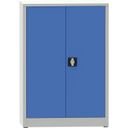 KOVONA JUMBO Werkstattregalschrank, 2 Einlegeböden, verschweißt, 800 x 600 x 1150 mm, grau/blau