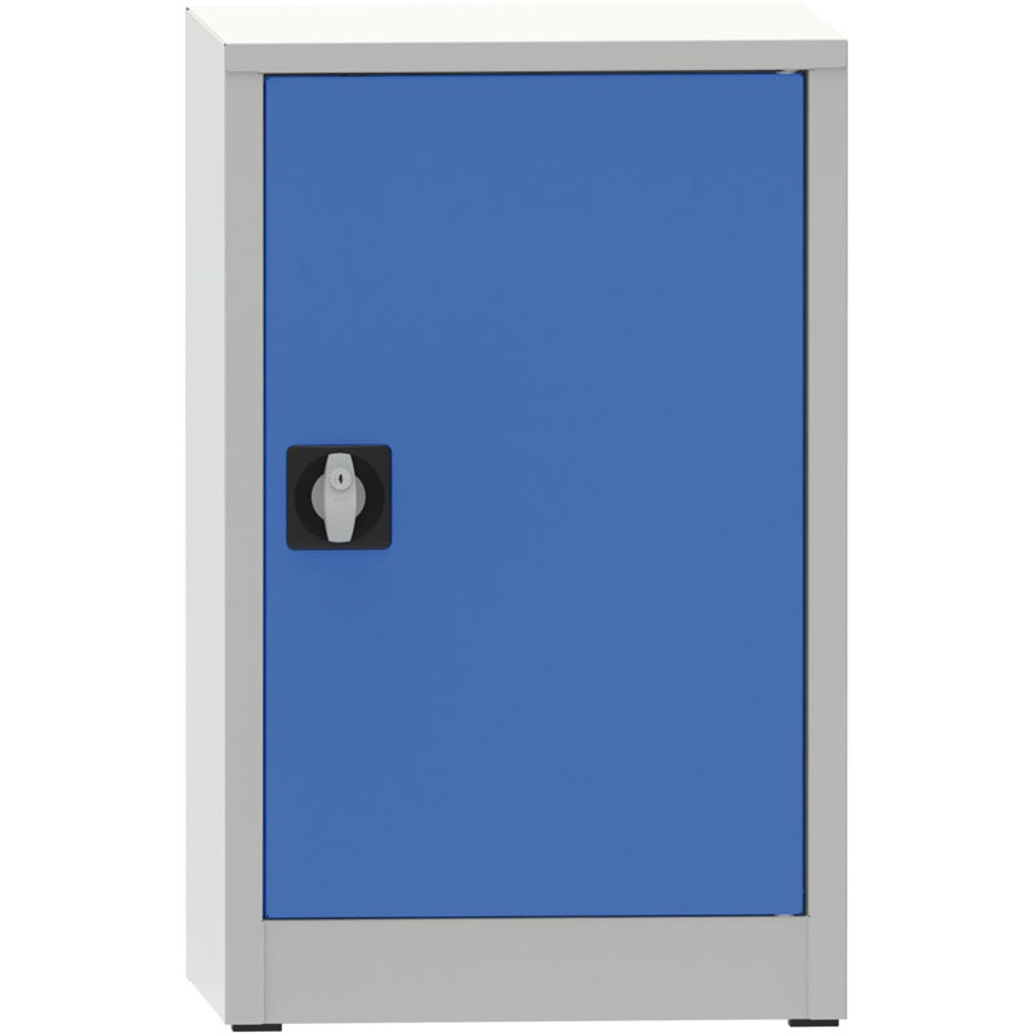 KOVONA Werkstattregalschrank, 1 Einlegeboden, verschweißt, 508 x 500 x 800 mm, grau/blau
