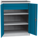 KOVOS niedriger Werkzeugschrank, 2 Einlegeböden, 2 Schubladen, 950 x 500 x 1180 mm