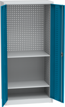 KOVOS Regal-Werkstatt-Werkzeugschrank, Lochblech, 2 Fachböden, 950 x 500 x 1950 mm