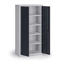 KOVOS Regal-Werkstatt-Werkzeugschrank, Lochblech, 4 Fachböden, 950 x 600 x 1950 mm, Graphit