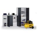 KOVOS Regal-Werkstatt-Werkzeugschrank, Lochblech, 4 Fachböden, 950 x 600 x 1950 mm, Graphit