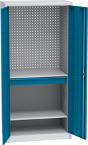 KOVOS Regal-Werkzeugschrank, Lochblech, 2 Fachböden, 1 Schublade, 950 x 500 x 1950 mm
