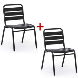 Kovová bistro stolička RENO, 1+1 ZADARMO, na vonkajšie použitie, grafit