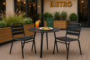Kovová bistro stolička RENO, na vonkajšie použitie, béžová