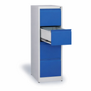 Kovová kartotéka A4, 4 zásuvky, demontovaná, šedá / modrá