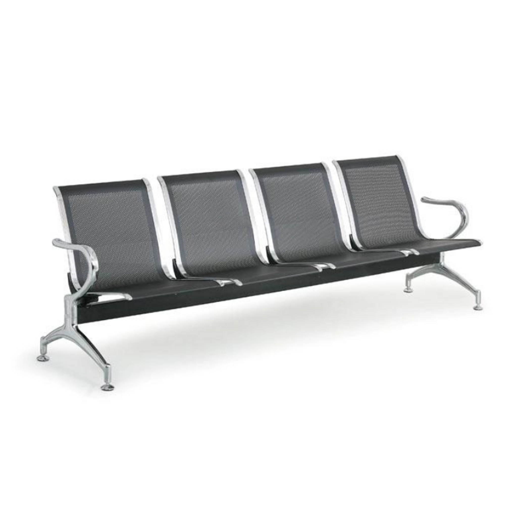 Kovová lavica do čakární STRONG, 4-sedadlo, čierna