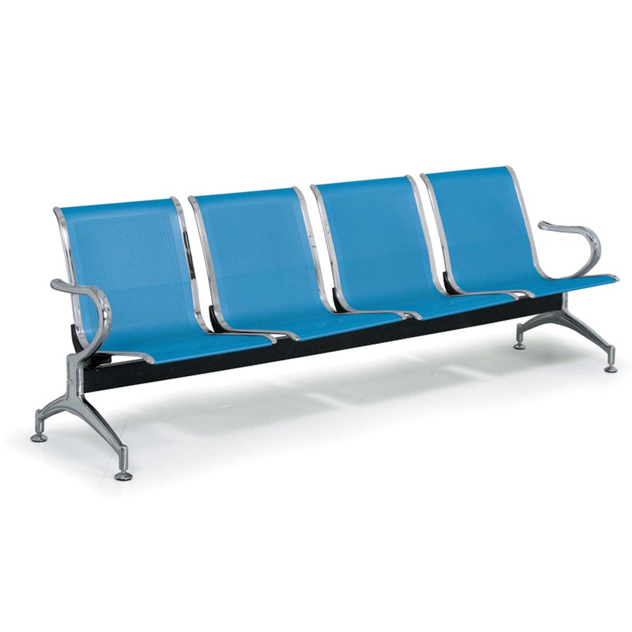 Kovová lavica do čakární STRONG, 4-sedadlo, modrá