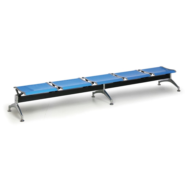 Fotografia produktu: Kovová lavica do čakární STRONG, bez opierky, 5-sedadlo, modrá