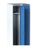 Kovová šatní skříňka s7, 2 oddíly, 1800 x 600 mm, demont, cylindrický zámek, tmavě šedé dveře