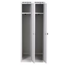 Kovová šatní skříňka s7, 2 oddíly, 1800 x 600 x 500 mm, demont, otočný zámek, modré dveře