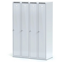 Kovová šatní skříňka s7, 2 oddíly, 1800 x 600 x 500 mm, otočný zámek, šedé dveře