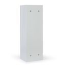 Kovová šatní skříňka Z, 4 oddíly, 1850 x 600 x 500 mm, demont, RFID zámek, laminované dveře, buk