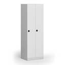 Kovová šatníková skrinka S1, 2-dverová, 1850 x 600 x 500 mm, demont, kódový zámok, laminované dvere, biela