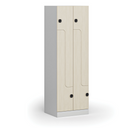 Kovová šatníková skrinka S1 Z, 4 oddiely, 1850 x 600 x 500 mm, demont, kódový zámok, laminované dvere, breza