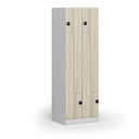 Kovová šatníková skrinka S1 Z, 4 oddiely, 1850 x 600 x 500 mm, demont, zámok s čítačkou RFID kariet, laminované dvere, dub prírodný