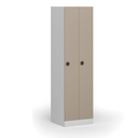 Kovová šatníková skrinka S1 zúžená, 2 oddiely, 1850 x 500 x 500 mm, demont, kódový zámok, béžové dvere