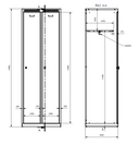 Kovová šatníková skrinka S7, 2-dverová, 1800 x 600 x 500 mm, cylindrický zámok, sivé dvere