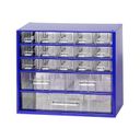 Kovová skříň se zásuvkami, 306 x 155 x 282 mm, 15x S, 2x M, 1x L