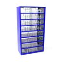 Kovová skříň se zásuvkami, 306 x 155 x 552 mm, 8x M, 4x L