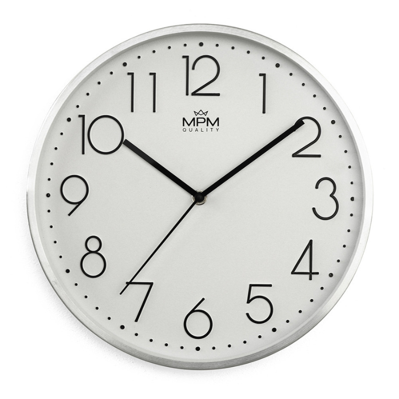 Fotografia produktu: Kovové hodiny biele MPM Metallic Elegance ∅ 300 × 40 mm
