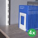 Kovové regálové děliče, balení 4 ks, bílý hliník