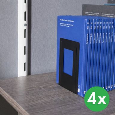 Kovové regálové deliče, balenie 4 ks, čierne