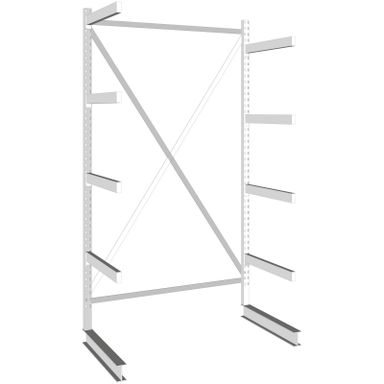 Kragarmregal, einseitig, 250 kg, 2500 x 1330 x 1030 mm, Grundregal