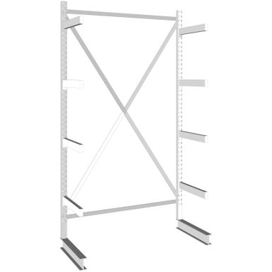 Kragarmregal, einseitig, 355 kg, 2500 x 1330 x 830 mm, Grundregal