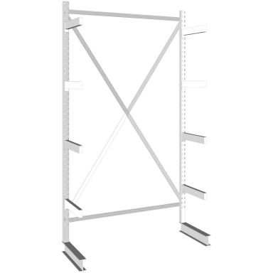 Kragarmregal, einseitig, 430 kg, 2500 x 1330 x 730 mm, Grundregal