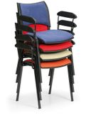 Krzesła konferencyjne SMART, chromowane nogi, z podłokietnikami, czerwony