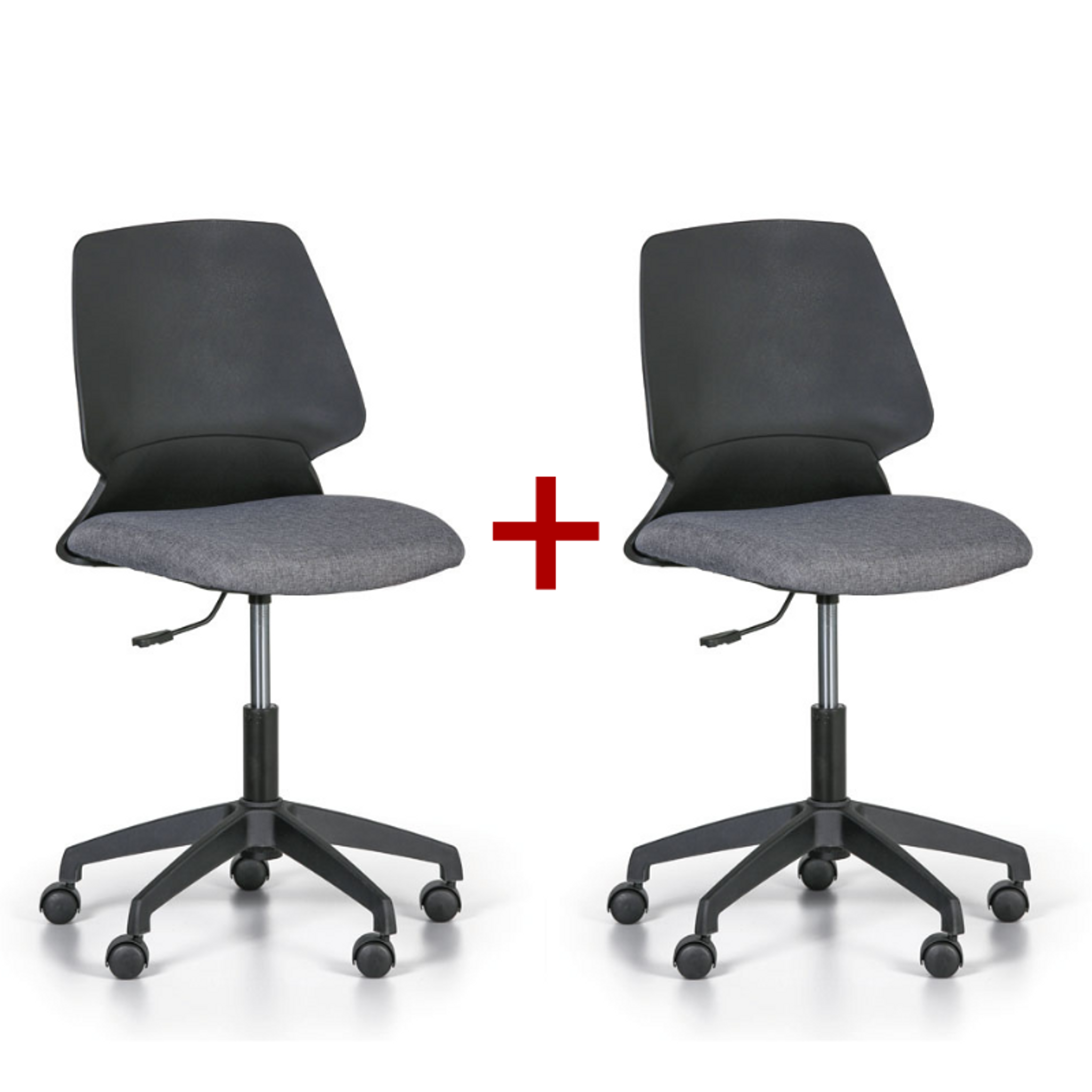 Krzesło biurowe CROOK 1+1 GRATIS, szary