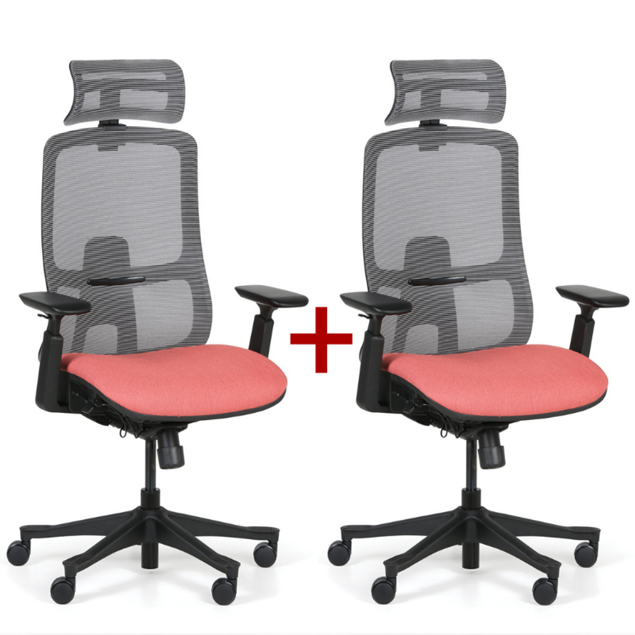 Krzesło biurowe JANE 1+1 GRATIS, czerwone