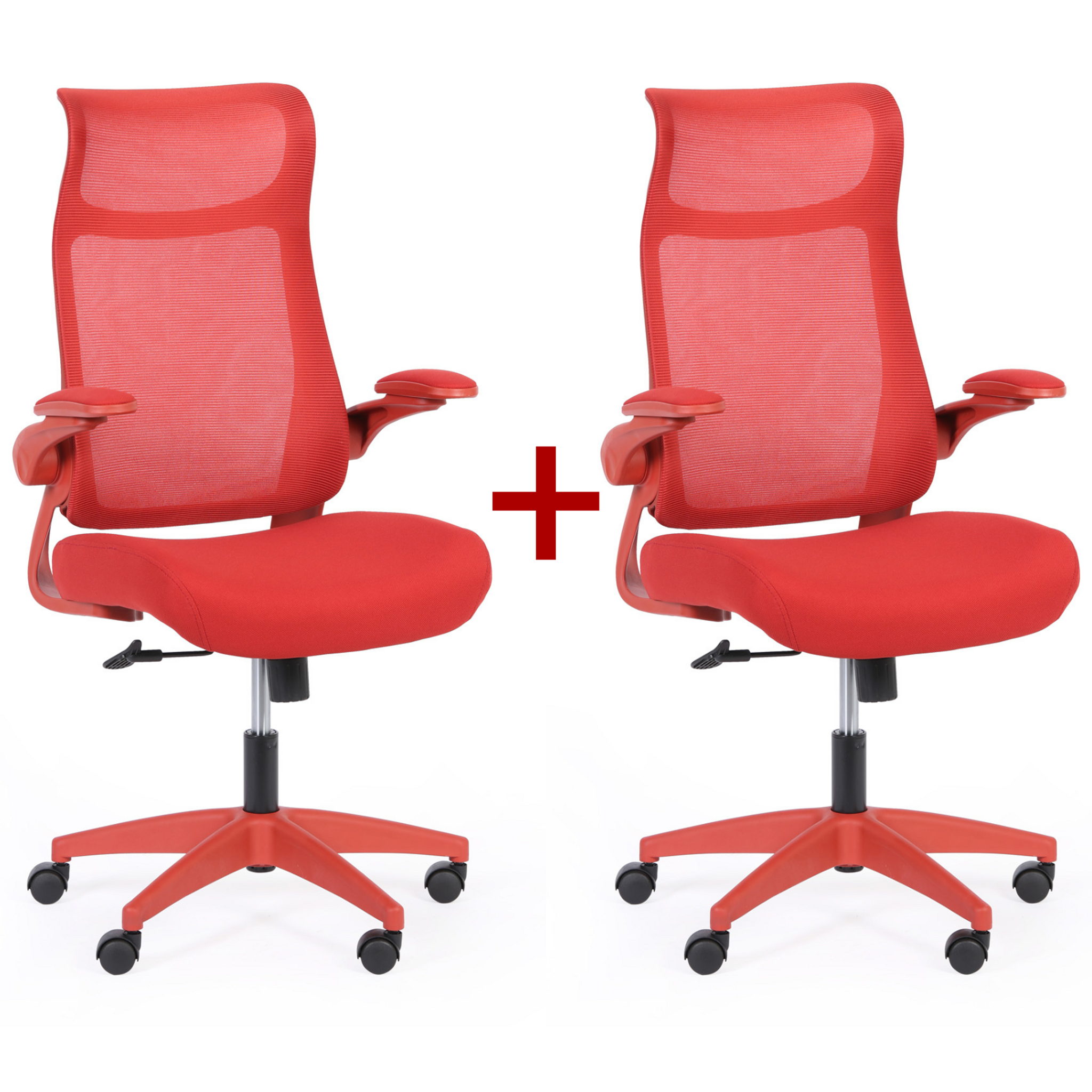 Krzesło biurowe LUCKY 1+1 GRATIS, czerwony