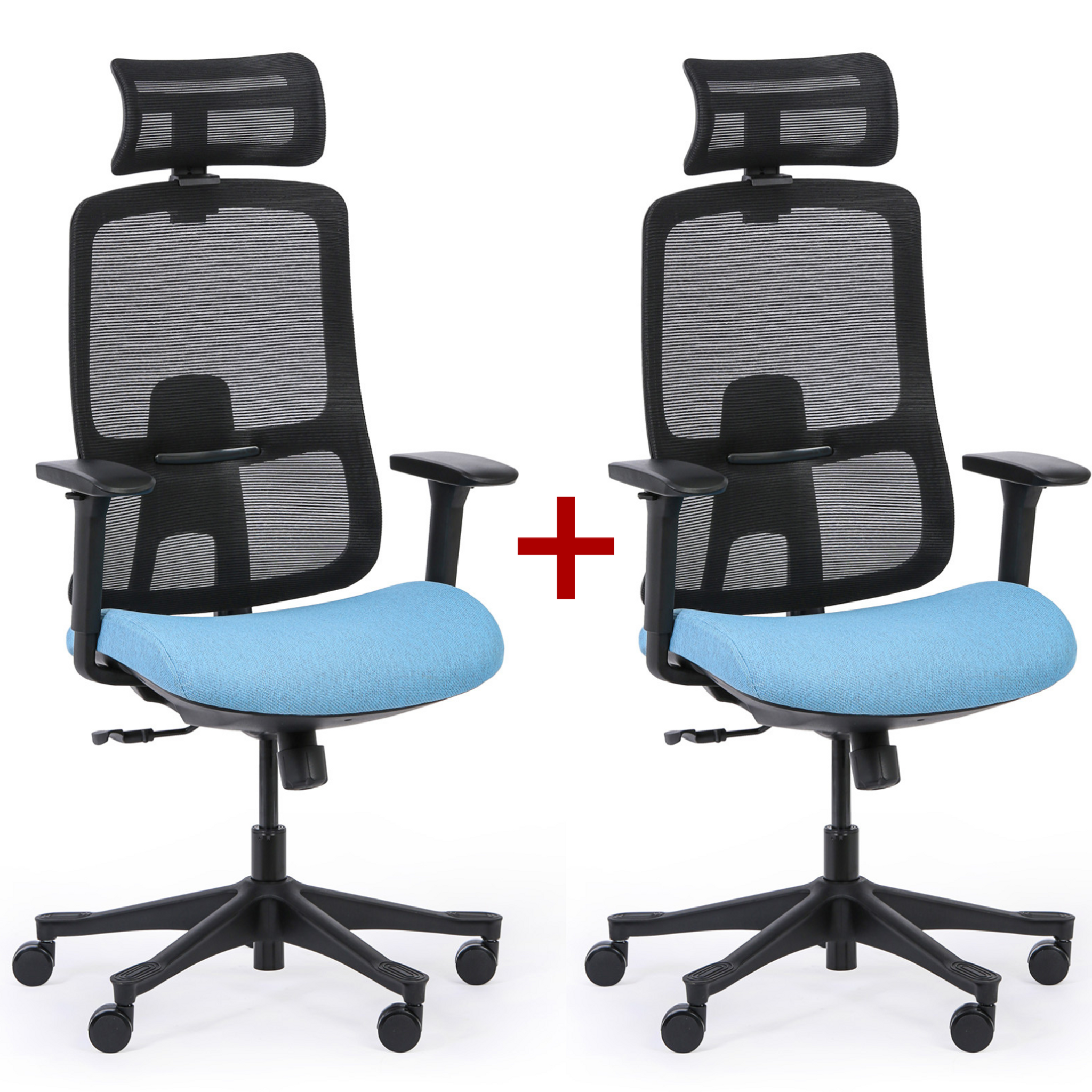 Krzesło biurowe LYNX 1+1 GRATIS, niebieski
