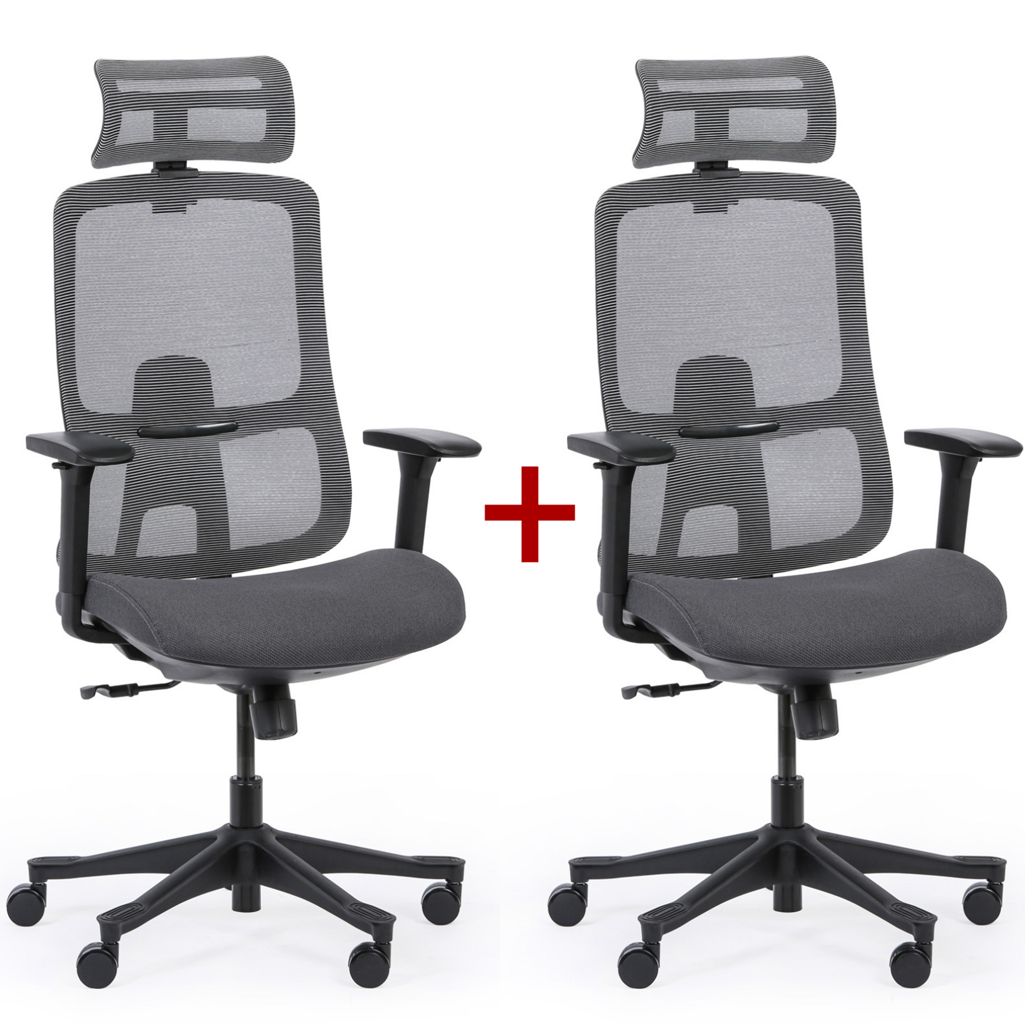 Krzesło biurowe LYNX 1+1 GRATIS, szary