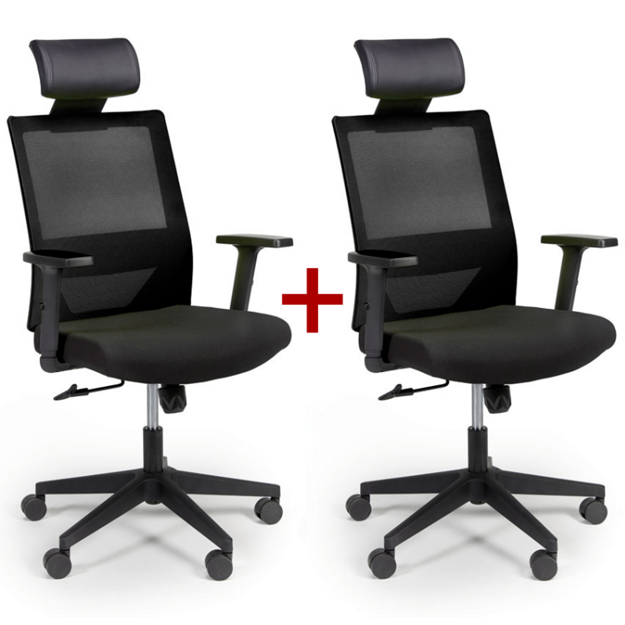 Krzesło biurowe WOLF 1+1 GRATIS, czarny