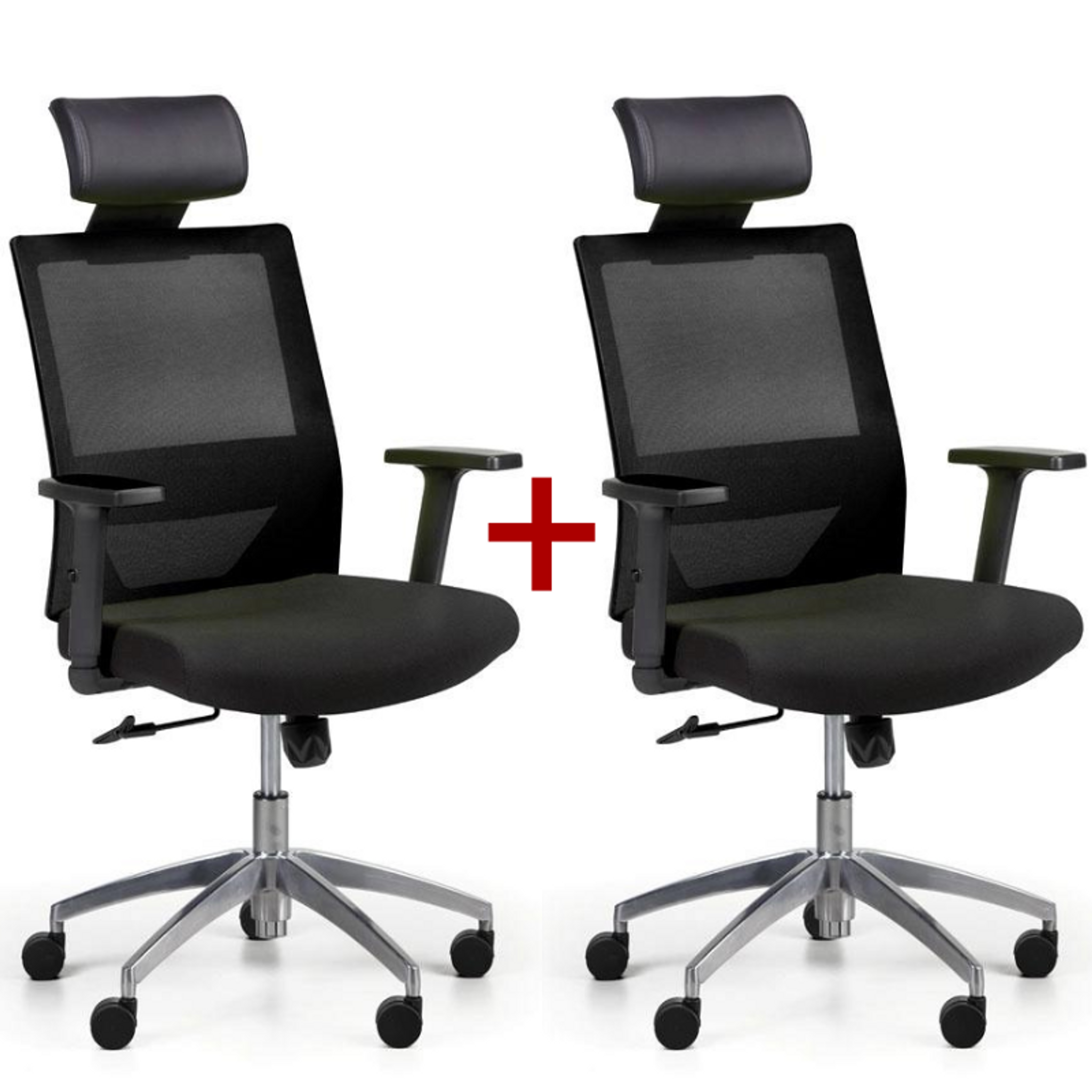Krzesło biurowe WOLF II 1+1 GRATIS, czarny