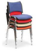 Krzesło konferencyjne SMART - chromowane nogi, bez podłokietników, czerwony