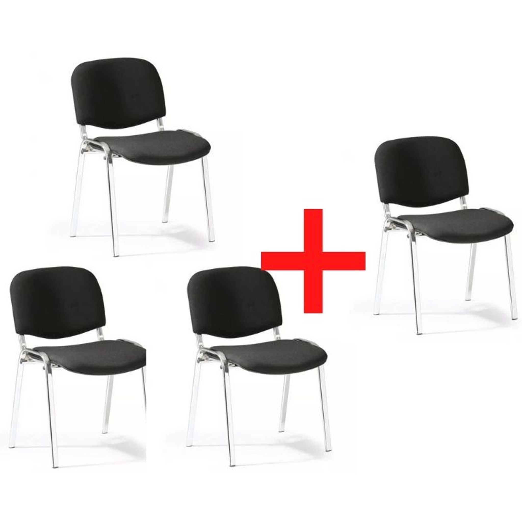 Krzesło konferencyjne VIVA 3+1 GRATIS, chromowane nogi