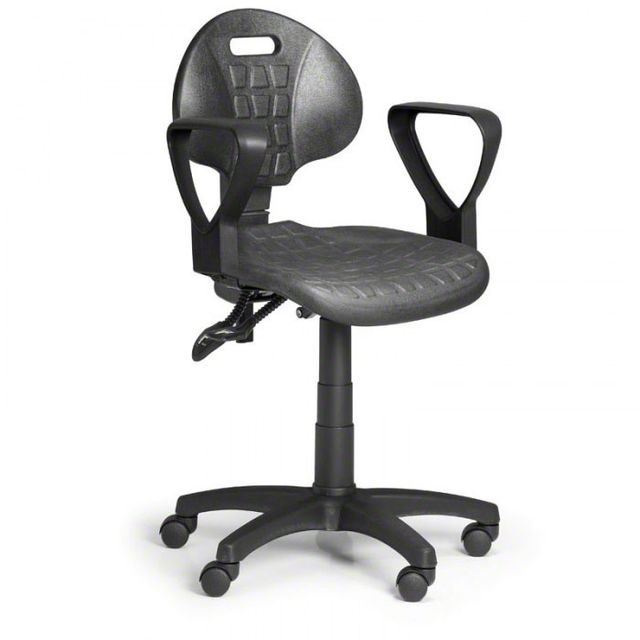 Krzesło PUR z podłokietnikami, asynchroniczna mechanika