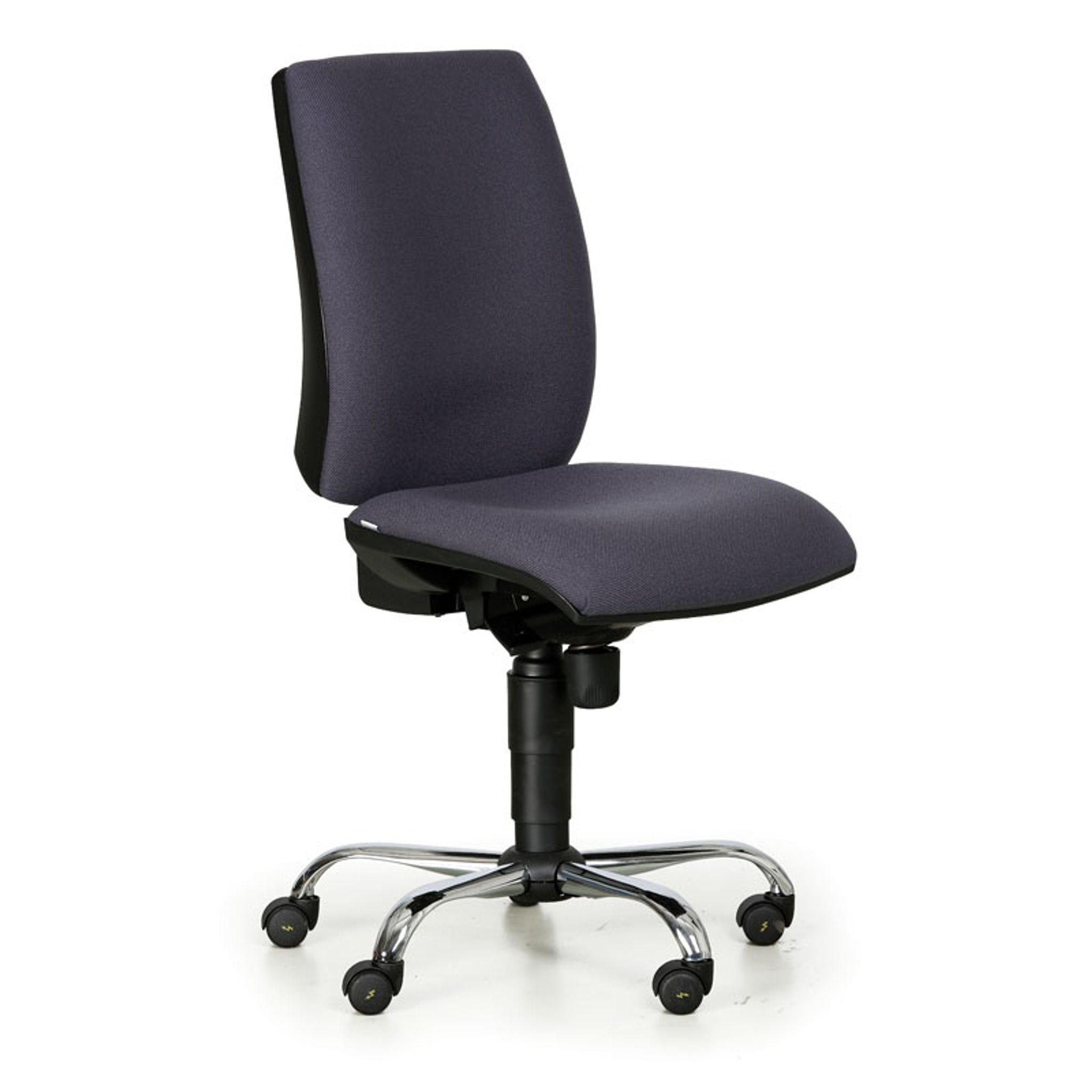 Krzesło robocze antystatyczne ESD bez podłokietników, aluminiowy krzyż, ciemnoszare