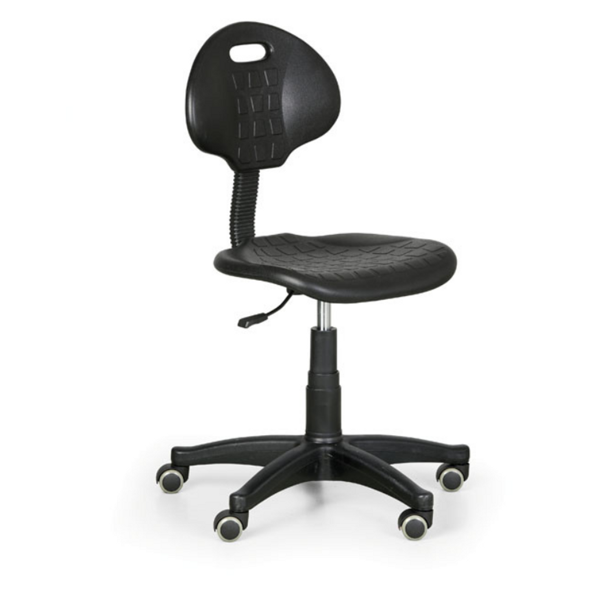 Krzesło robocze PUR, bez podłokietników, plastikowy krzyż, uniwersalne kółka