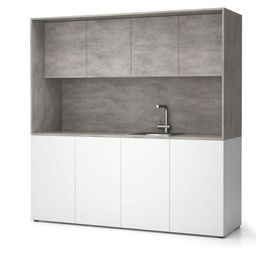 Kuchynka NIKA s drezom a batériou 1963 x 600 x 2000 mm, betón, pravé