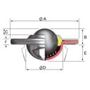 Kugeltransporteinheit 1035 CrC-Stahl, Kugeldurchmesser 31,7 mm