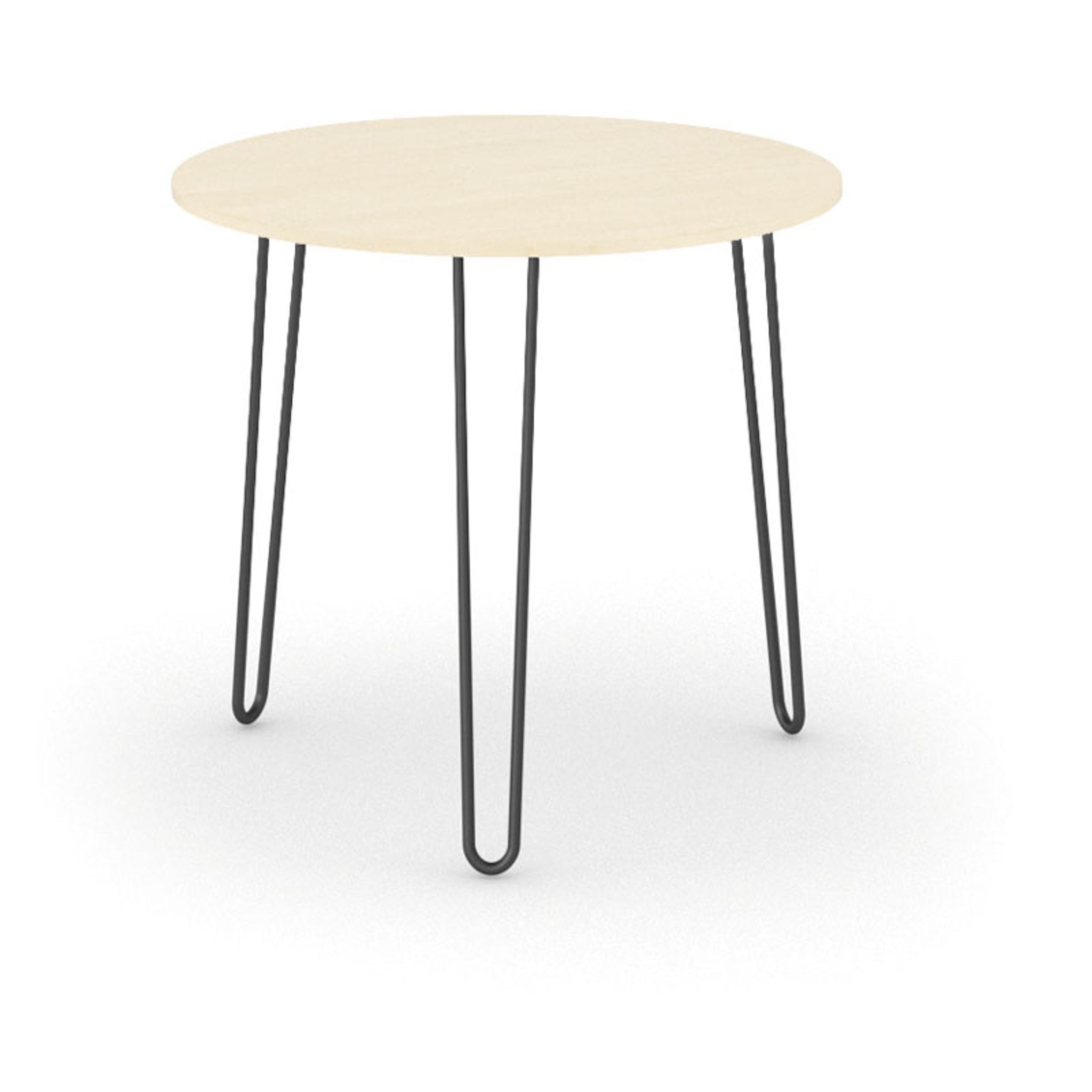 Kulatý jídelní stůl SPIDER, průměr 80 cm, černá podnož, bříza
