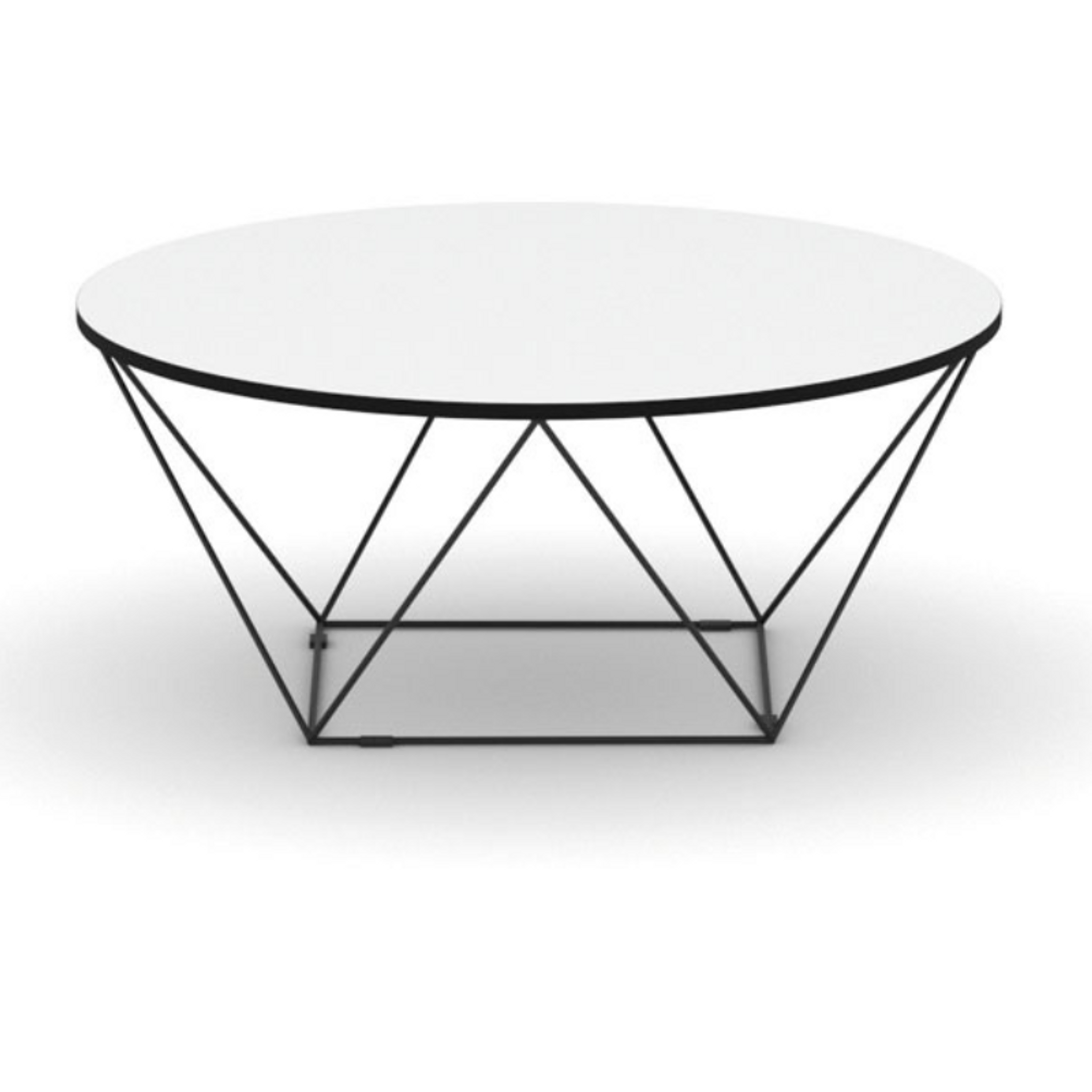 Kulatý konferenční stůl WIRE, průměr 105 cm, bílá